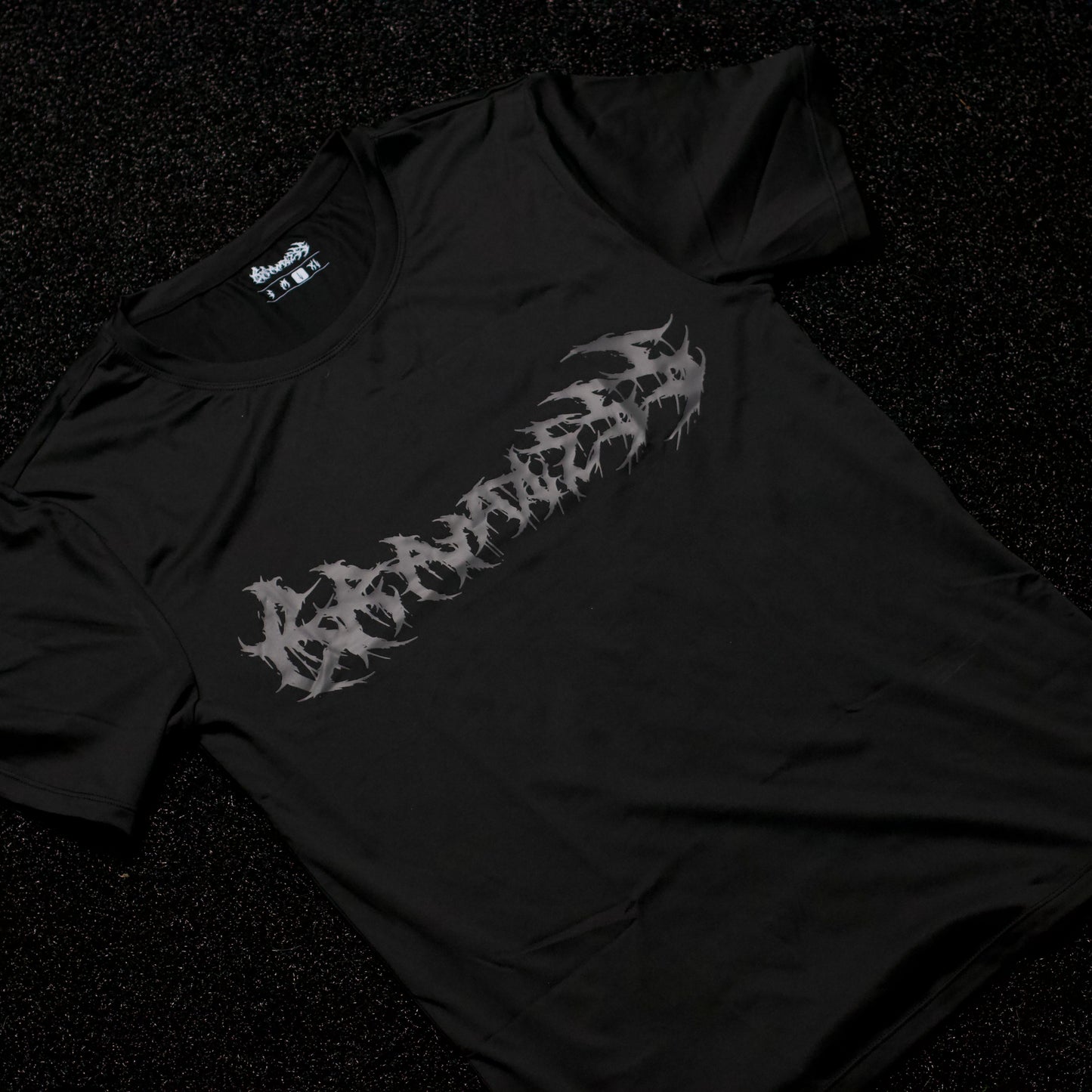BRANDLESS COMPRESSION TEE - BLACK AND GRAY