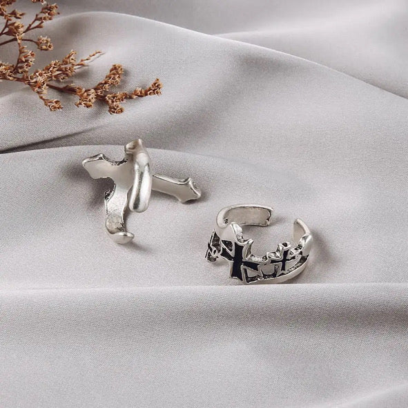 Cross ring + Crown of thorns ring combo โ๏ธ๐