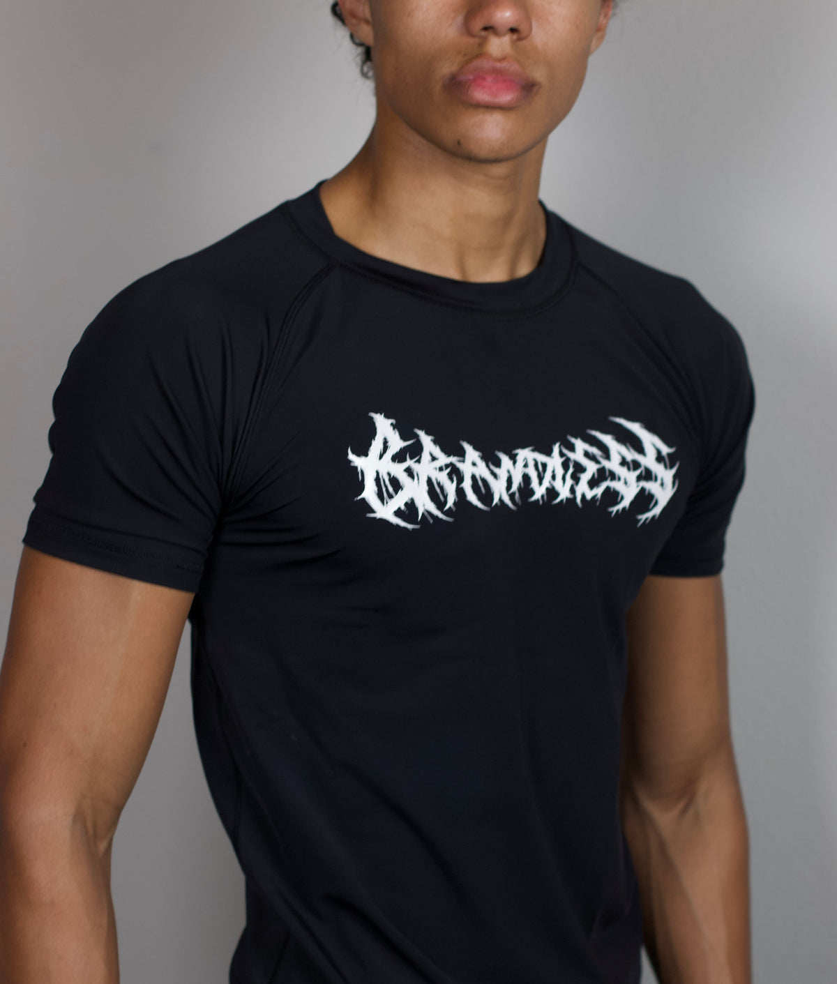 BRANDLESS COMPRESSION TEE - BLACK