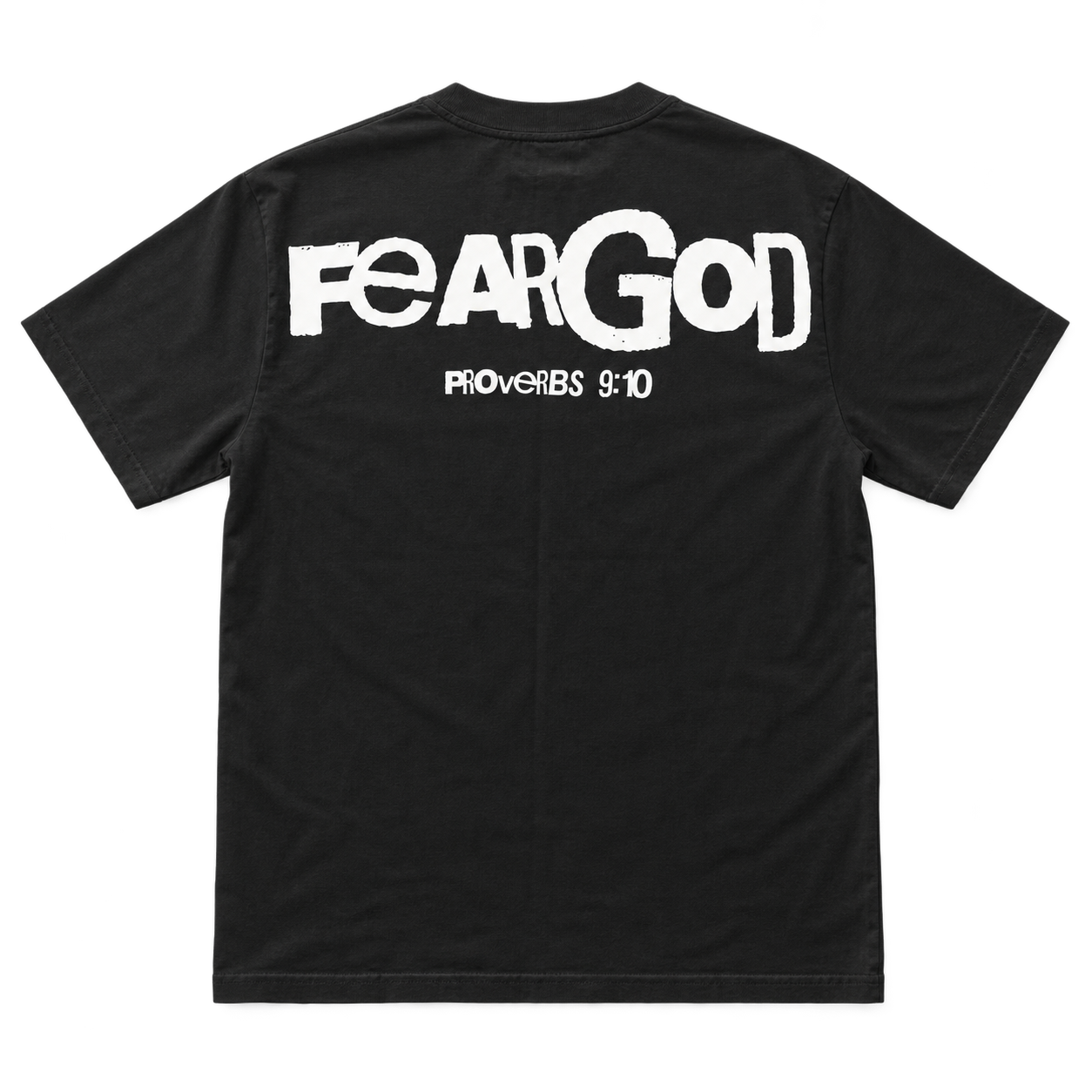 Illustrative flat lay of Proverbs 9:10 Fear God Tee