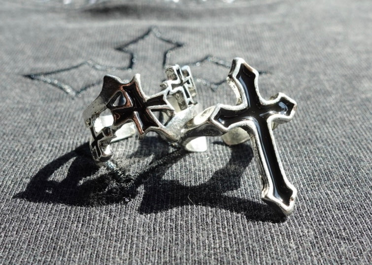 Cross ring + Crown of thorns ring combo ✝️👑