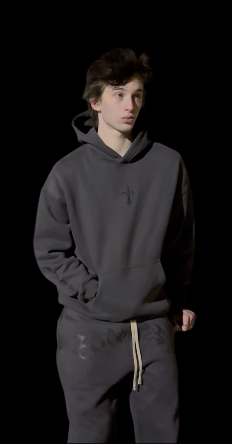 “RISE” Hoodie (Grey and Black)