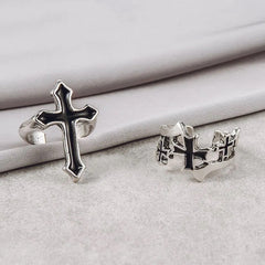 Cross ring + Crown of thorns ring combo ✝️👑