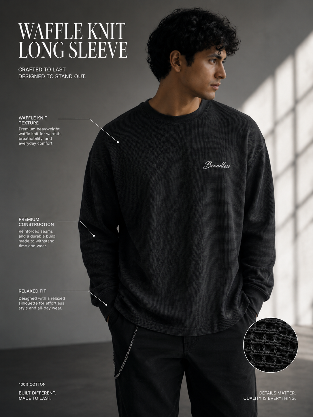 Touch of God Waffle Knit Long Sleeve