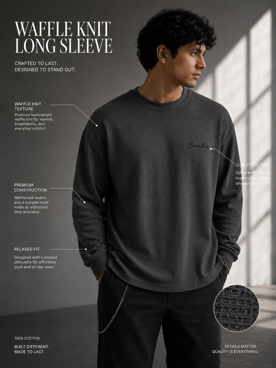 Touch of God Waffle Knit Long Sleeve
