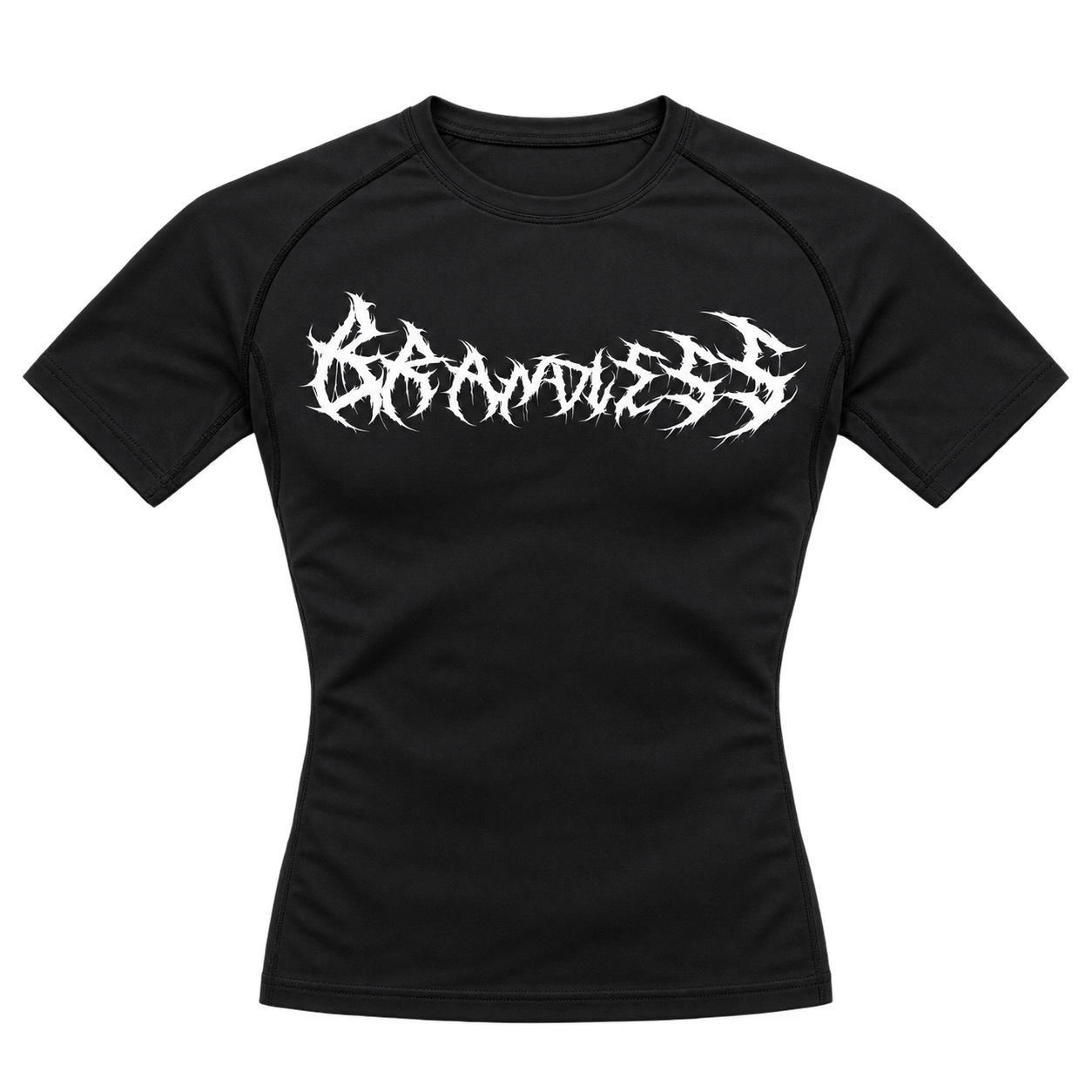 BRANDLESS COMPRESSION TEE - BLACK — illustrative flat lay