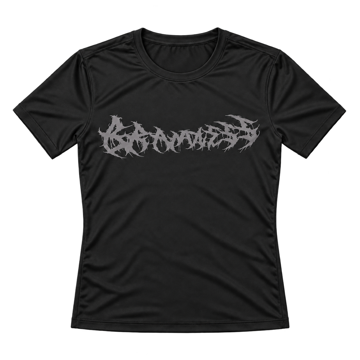 BRANDLESS COMPRESSION TEE - BLACK AND GRAY — illustrative flat lay