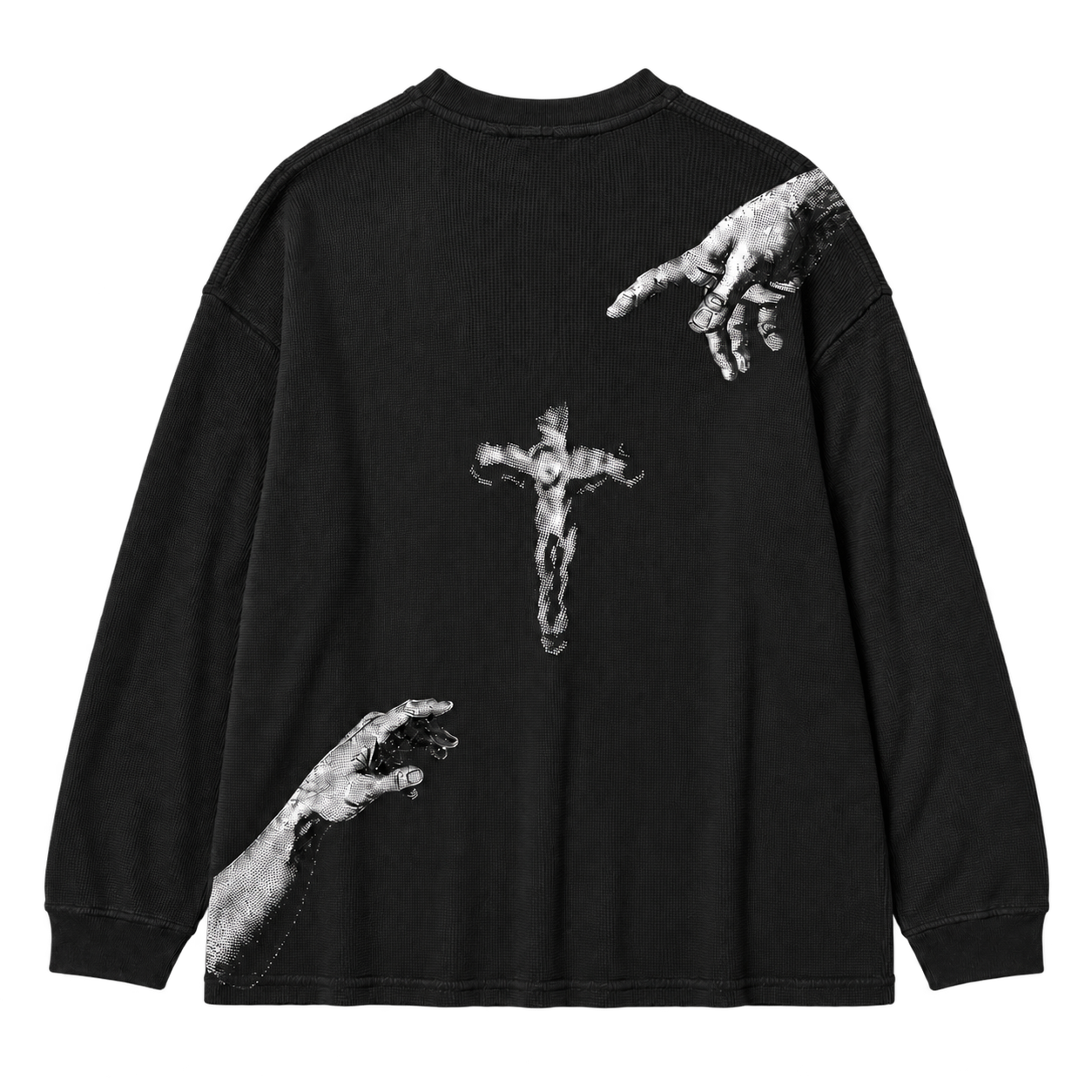 Touch of God Waffle Knit Long Sleeve — illustrative flat lay